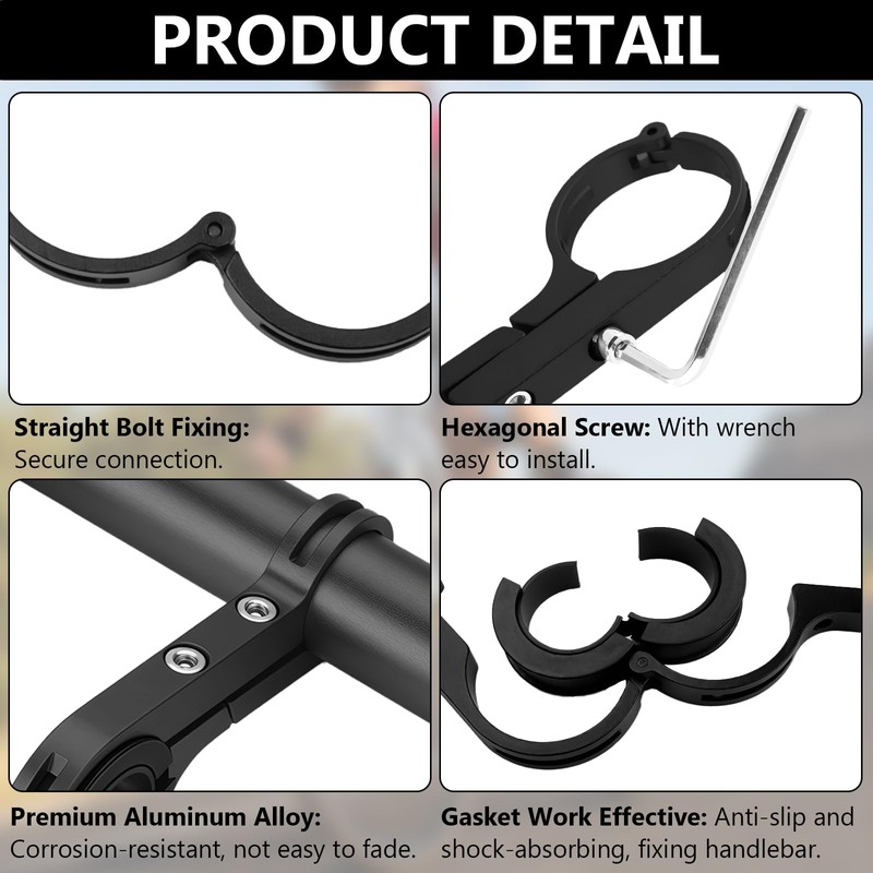 Aluminium Alloy Handlebar Extender, 30 cm Handlebar Extension Brackets, Bicycle