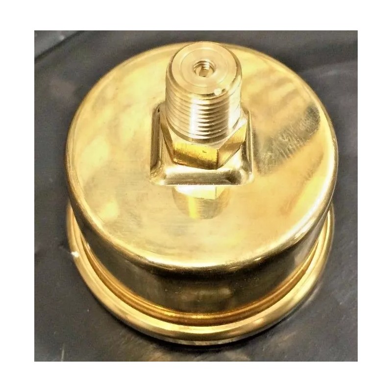 diycycleparts BRASS HARLEY LIQUID FILLED OIL PRESSURE GAUGE 100PSI hd