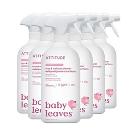 ATTITUDE Baby & Kids Toy Cleaner Spray, EWG Verified, Multi-Surface Cleaner for Toys, High Chairs & Play Areas, Naturally Derived, Vegan, Unscented, 27.1 Fl Oz (Pack of 6)