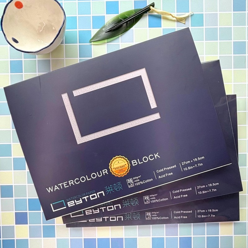 Leyton 16K Large Watercolour Pad 100% Cotton, 300gsm, Fine Grit,