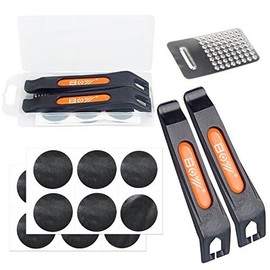 Oumers Bike Puncture Repair Set, Bicycle Inner Tube Repair Kits Bicycle Levers Tyre Patches Rasp Tool for All Inflatable Inner Tubes in Road Emergency