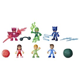 PJ Masks Nighttime Heroes Figure Set - 6 Action Figures and 11 Accessories