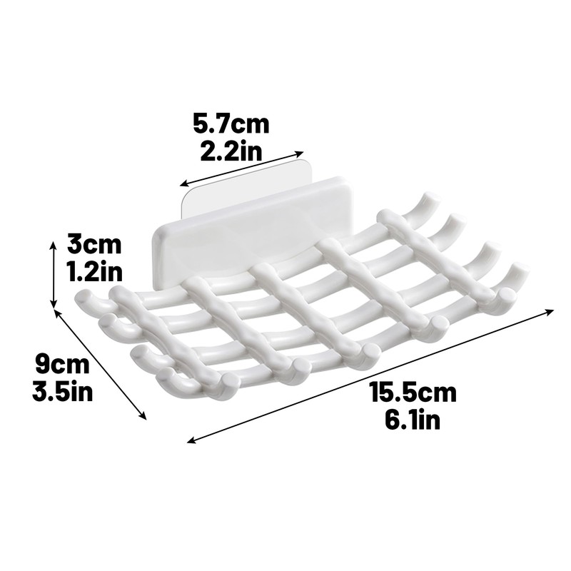 Soap Bar Holder for Shower Wall, Self Draining Soap Dish