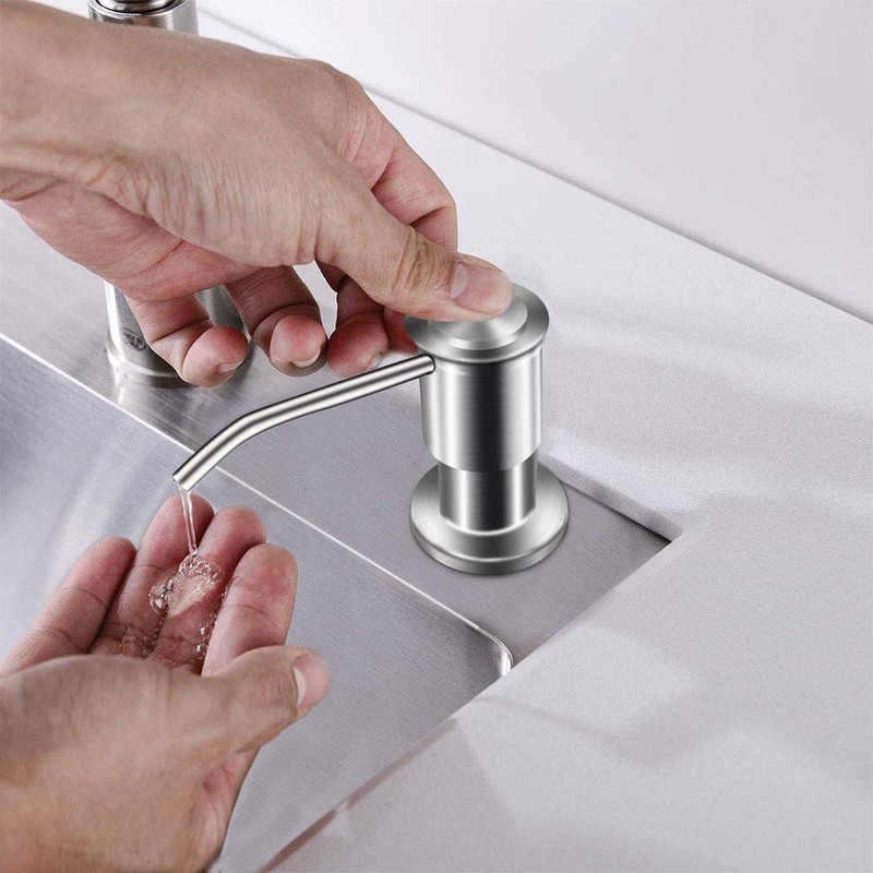 Kitchen Sink Soap Dispenser, Brushed Nickel Countertop Soap Dispenser Pump,