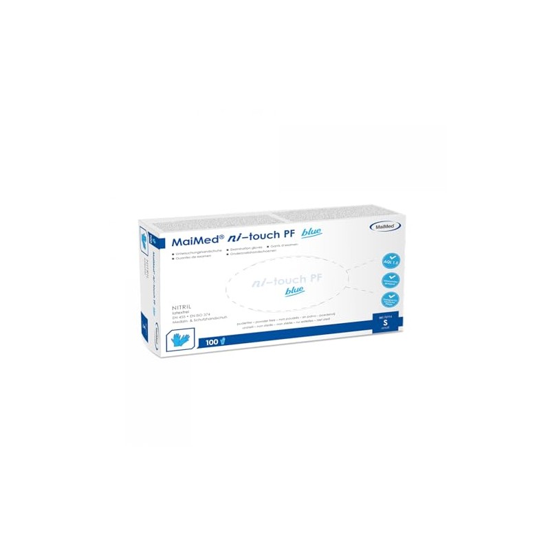 MaiMed® ni touch Nitrile Disposable Gloves, Blue, Pack of 100