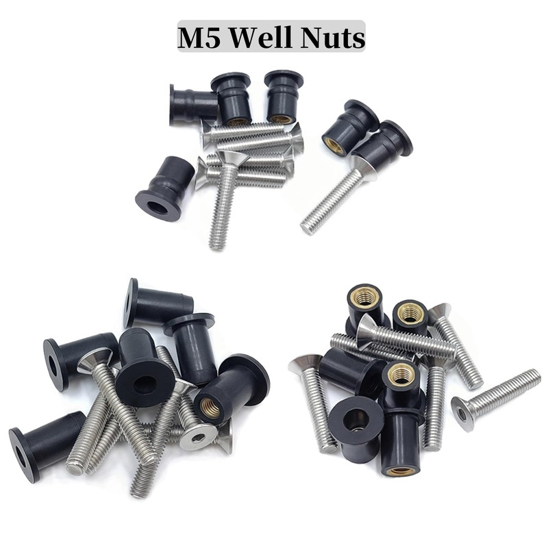 103 Pcs M4 M5 M6 Neoprene Well Nuts,304 Stainless Steel