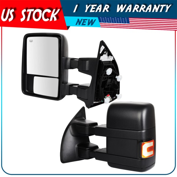 autodayplus Pair Power Heated Signal Tow Mirrors for 08-16 Ford