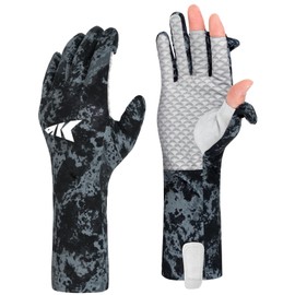 KastKing La Sal Pro Full Finger Fishing Gloves, UPF 50+ Sun Protection Gloves with Convertible Design, Ultralight Microfiber, Ultra-Soft Comfort, FrostWeave Cooling, Enhanced Grip, Four Sizes Options