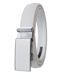 KMISSO 30642 Women's Automatic Belt Plus Sizes Genuine Vegan Leather, White
