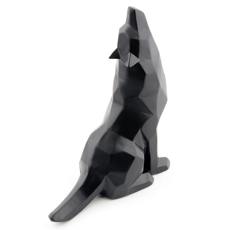 Wisifayardin Black Wolf Howling Wolf Figurine Statue for Home Decor