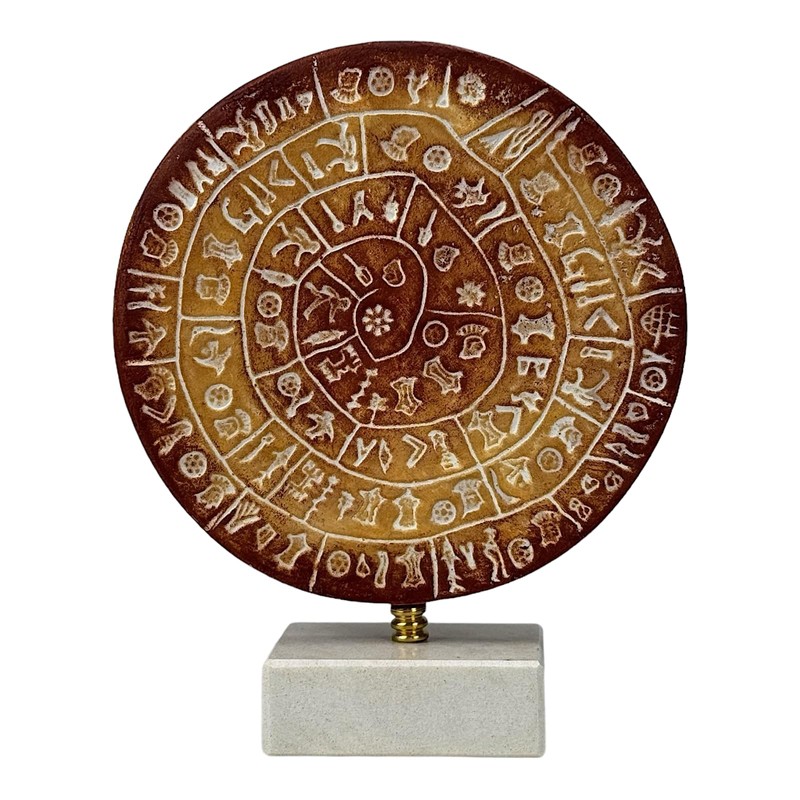 PHAISTOS DISK Museum Replica Minoan Palace "1700B.C. the first movable