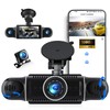 CAMECHO 4 Channel Dash Cam Car, 360° Rotatable Front Rear