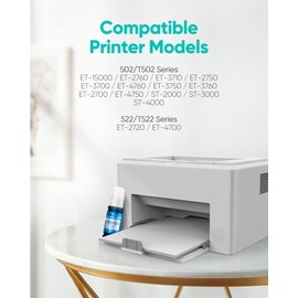 502 Refill Bottles High Capacity for Epson 502 Ink Refill Bottles for Epson 502 Ink Ecotank ET-2720 ET-2800 ET-2803 ET-2840 ET-4700 ET-4800 ET-4810 (BK C M Y)