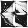 HOSTECCO Marble Cushion Covers 50x50 cm Set of 4 Black