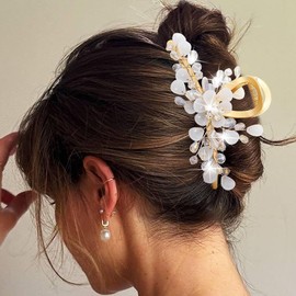 CAKURE Flower Claw Clips Metal Hair Clips Wedding Hair Claw Clip Fancy Hair Accessories for Women