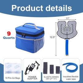 Portable Ice Therapy Machine for Post-Operative Recovery, Sports Injuries, Knee Pain, Sprains, Swelling, Knee Replacement Recovery System with Silent Pump, Speed Control Cold Therapy Device (S)