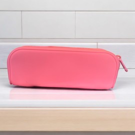 Silva lining designing pencil pouch pencil case silicone pencil case (Pencil case Blank-Pink)