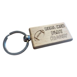Ashton and Finch Rugby Keyring Gift – Wooden Laser Engraved Key Ring Keychain