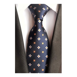 Elfeves Corbatas pequeñas para hombre, diseño de jacquard, para fiesta, formal, para hombre, Azul marino Repp, Talla única