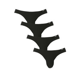 BEFWEAR Mens Modal Briefs low rise Microfiber Bikini Underwear Black,Pack of 4,XX-Large