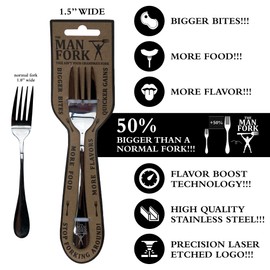 The Man Fork - Wolfpack [ 4 Man Forks ] - Holds 40% MORE FOOD So You Can Crush BIGGER BITES With MORE FLAVORS - As Seen On TV