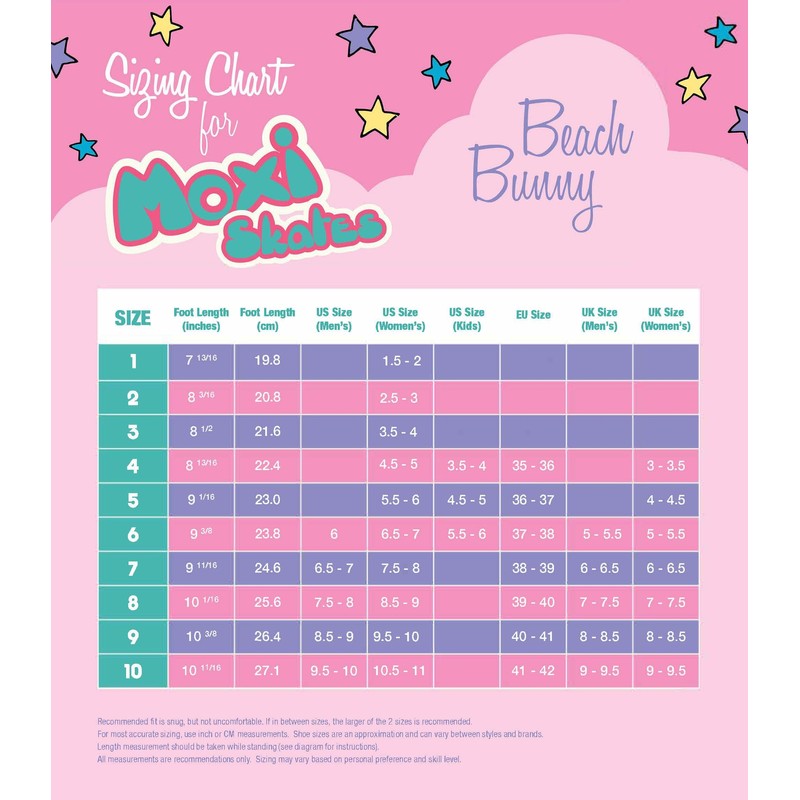 Moxi Beach Bunny Roller Skates for Women - Colorful, Precision-Fit