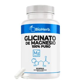 Bioherb Glicinato Magnesio 500 Capsulas Meses Elemental Alta Biodisponibilidad Absorción Apoyo Sueño Estrés Músculos