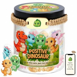 Positive Dinosaur Jar with 60 Daily Affirmation Cards, Emotional Support Dinosaur, Dinosaur Gifts, Dinosaur Gifts For Women, Dinosaur Gifts For Adults, Dinosaur Gifts For Teen Girls