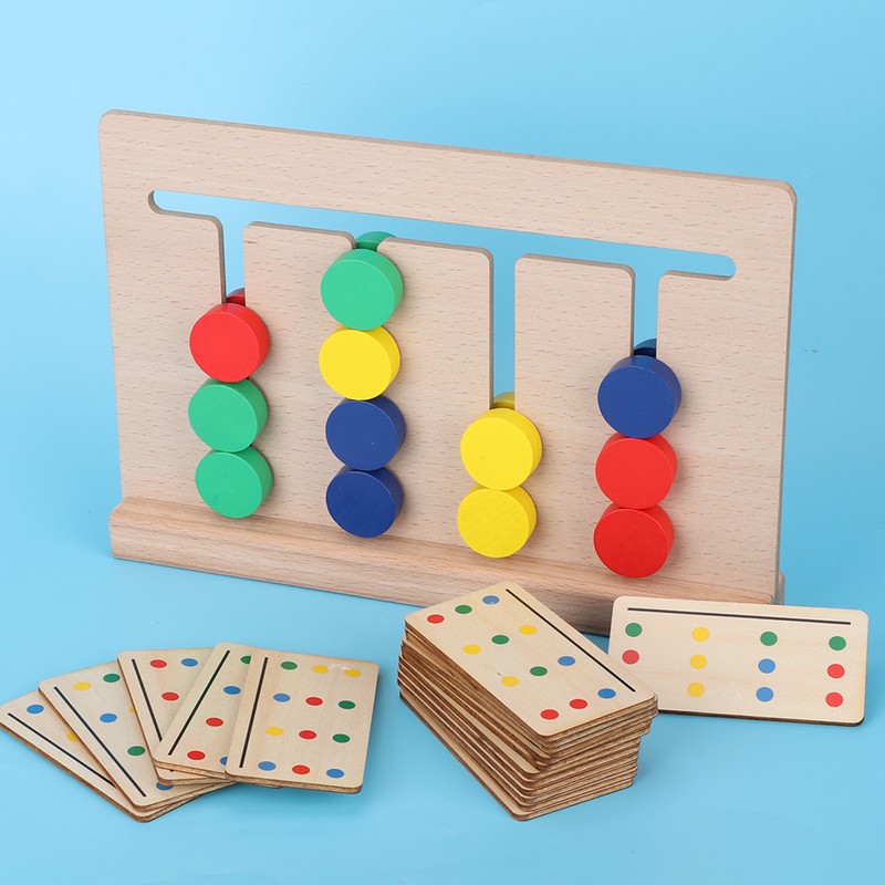 Four Color Game Children Logical Training Toys Wooden Baby Cognitive