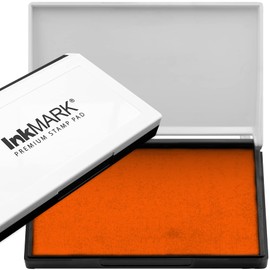 InkMark Premium Stamp Pad Large Size 4" x 7" - for Traditional Rubber Stamps - Orange Color