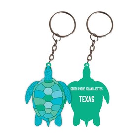 R and R Imports South Padre Island Jetties Texas Turtle Metal Keychain