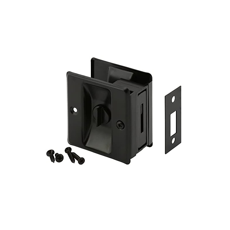 Prime-Line N 7578 Pocket Door Privacy Lock with Pull, Matte