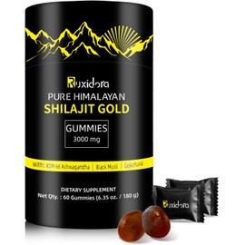 Shilajit Gummies,Pure Himalayan Shilaljit Gummies Rich in Ashwagandha Gaulshura Fulvic Acid 85+ Trace Minerals for Men,Women, Non-GMO|100% Natural & Organic|60 Gummy