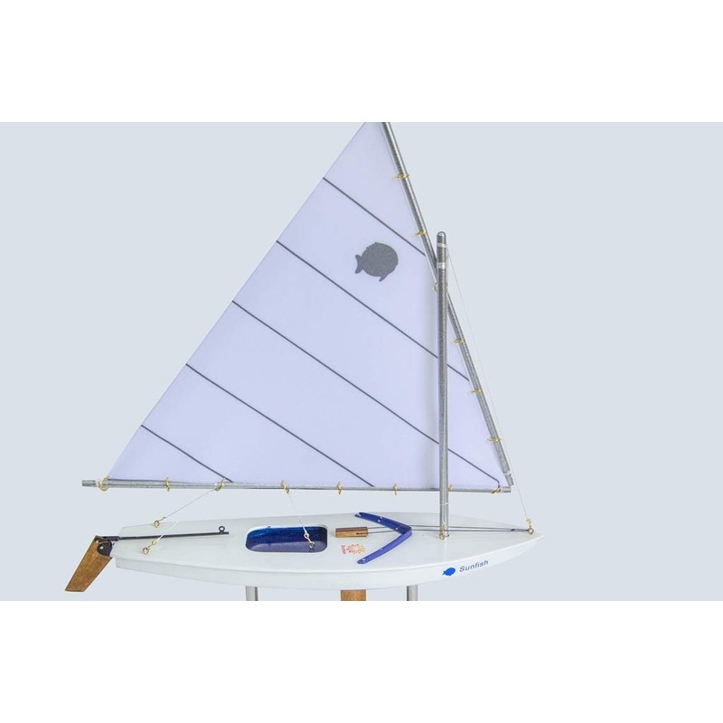 LK Scale Models Wooden Sunfish Model Race with Window Sailboat