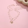 Gold Shell Starfish Necklace for Women Layered Pearl Seashell Pendant