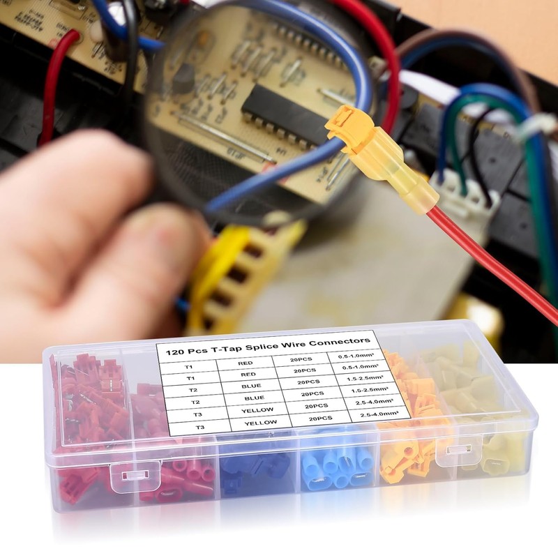T Tap Wire Connectors, 120 Pcs Electrical Wire Connectors, Wire