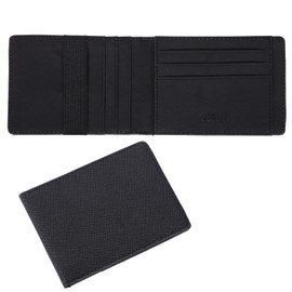 Black Secure Wallets for Men, Waterproof RFID Blocking Genuine Leather Wallet with Credit Card Holder Portable Mens Card Wallet for Travel Sports Coin Handy Purse Gifts 11.5*8.5*1cm/4.52*3.35*0.39in