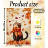 Cat Fall Garden Flag 12x18 Inch Double Sided,Maple Leaves Thanksgiving