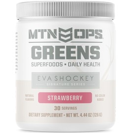 MTN OPS Eva Shockey Signature Series Super Greens Organic Super Foods Powder, Strawberry, 30 Servings, Strawberry, 4.4 Ounce