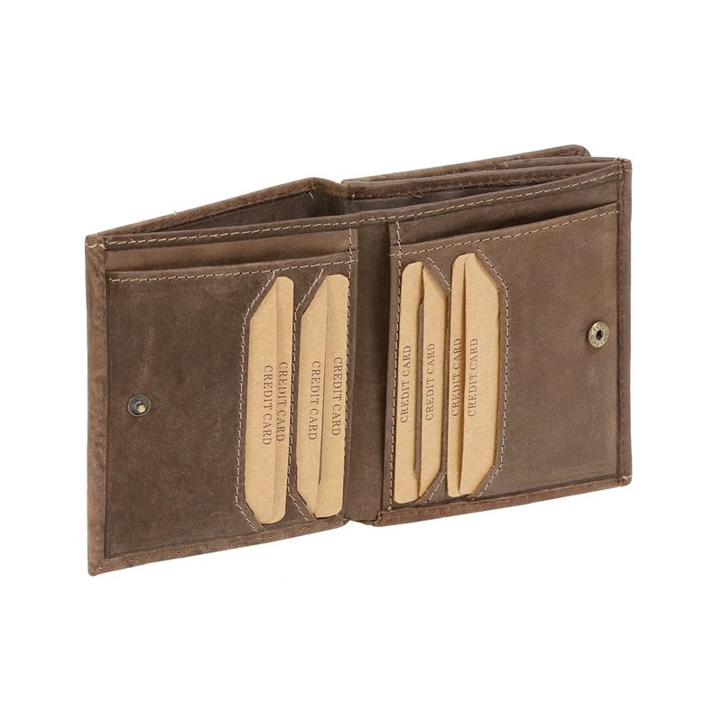 Leather Boxed Style wallet with Flower print and large coin