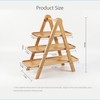 3 Tier Foldable Cupcake Stand, Rectangle Wooden Serving Tray, Farmhouse