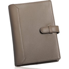 BLUE SINCERE System Notebook, Bible Size, Genuine Leather, 6 Holes, Ring, Planner Cover, Vegetable Tanned Leather, Binder, Pen Holder, Card Pocket, Systemy1 STC1