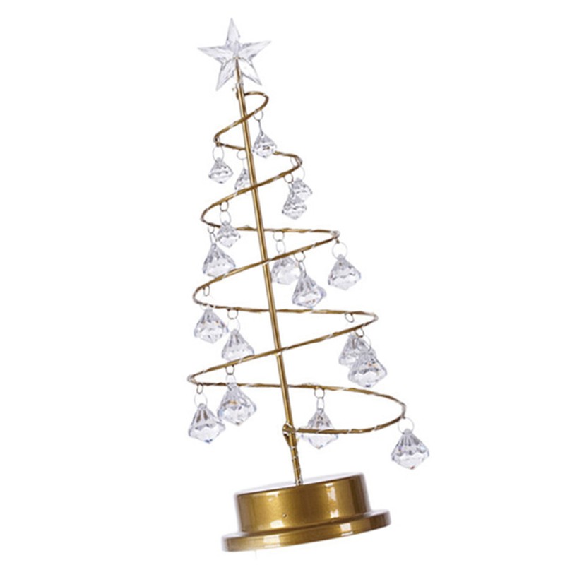 Christmas Crystal Tree Lamp Acrylic Crystal Pendant Christmas Decorative Desk