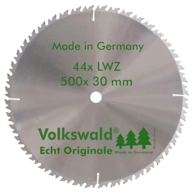 Volkswald ® HM Saw Blade LWZ 500 x 30 mm Z = 44 Circular Saw Blade Alternating Tooth Precision Saw Blade with Chip Deflector for Hardwood Natural Wood Firewood Glued Wood Chop Saw Rocker Saw Table Saw