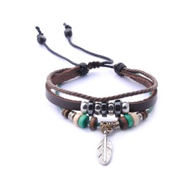 Morella Ladies'Leather Bracelet in various Styles / Various Models Available - Black - One size