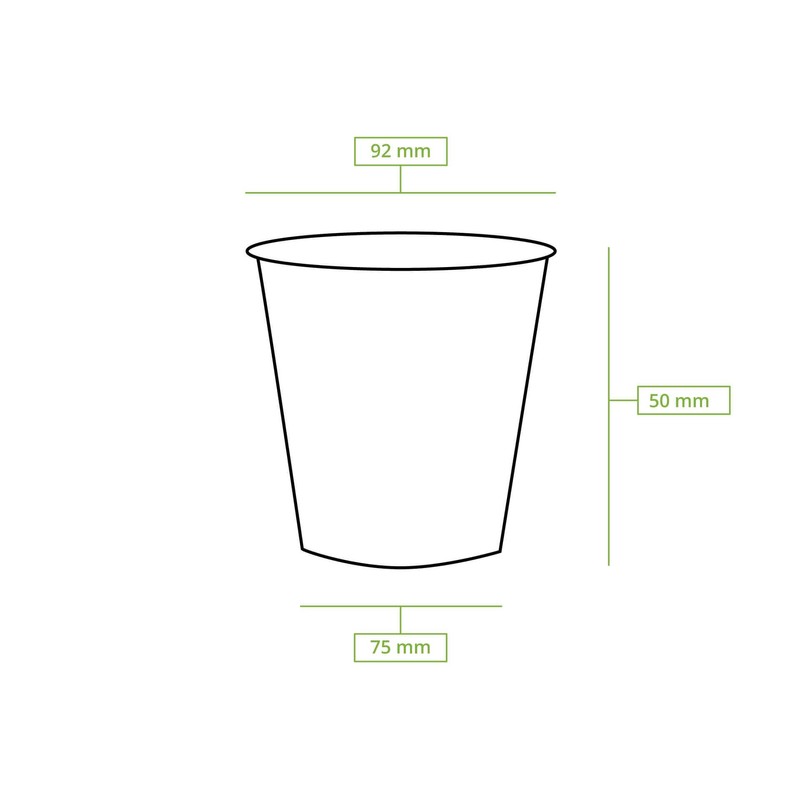 BIOZOYG 50 x Ice Cream Cups Cardboard 150 ml White