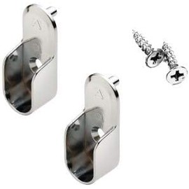 Oval Closet Rod with End Supports (Chrome, 18)