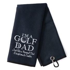 DYJYBMY I'm A Golf Dad Golf Towel with Clip Golf Ball Towel, Funny Golf Bag Accessories Gifts for Men Dad, Father's Day Retirement Gifts for Golfers Father Grandpa, Thank You Gifts for Dad Stepfather