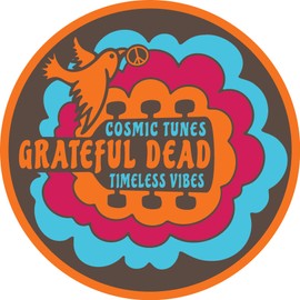 Grateful Dead Vinyl Sticker Retro Vibes Peace Dove Rainbow Cloud 60s Dead Head