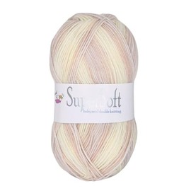 Jarol Supersoft Baby Swirl DK Knitting & Crochet Yarn, Great Value Baby Yarn Available in Multicoloured Pastel Shades, 55% Nylon & 45% Acrylic, 330 Metres, 100g Balls, Single Ball, Cookie Swirl